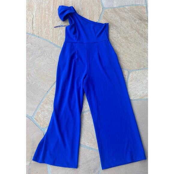 Express One Shoulder Wide-Leg Jumpsuit Royal Blue size XL JW - Picture 1 of 3